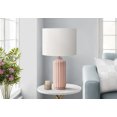 thumbnail image 2 of Lighting - 23"h - Table Lamp - Pink Ceramic - Ivory/Cream Shade - Contemporary, 2 of 3