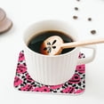 thumbnail image 5 of KLL Drink Coasters Set Square of 4,PU Leather Absorbent Coasters Set Decorative Coffee Cup Coasters Housewarming Gift for Home Decor-Halloween Pumpkins, 5 of 5
