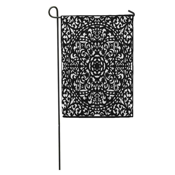 JSDART Lattice Panel Lace Pattern Elegant for Laser Cutting Wood Carving Garden Flag Decorative Flag House Banner 28x40 inch