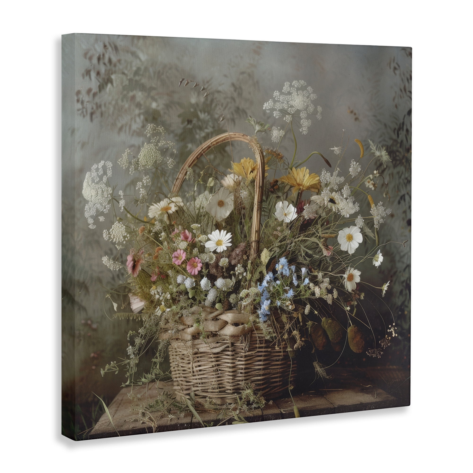 Stupell Industries Rustic Basket with Flowers Canvas Wall Art, design by Lazar Studio