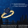 thumbnail image 2 of Gem Stone King 14K Yellow Gold Blue Sapphire Engagement Ring for Women | 4.95 Cttw | Round 10MM | Gemstone September Birthstone | Size 7, 2 of 6