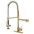 thumbnail image 1 of Gourmetier LS8503CTL Continental Single-Handle Pre-Rinse Kitchen Faucet, Brushed Brass, 1 of 1