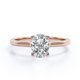 thumbnail image 1 of JeenMata Solitario Moissanita Ovalada de 1 Quilate, Anillo de Compromiso de 4 Puntas, Baño de Oro Rosa de 18 K sobre Plata, 1 of 6