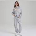 thumbnail image 5 of WTOBBY Women's Printed Hooded Sweatshirt and Sweatpants Set, Halloween Themed Graphic Lounge Wear Two Piece Outfit for Seasonal Party,Light Gray XL, 5 of 5