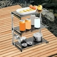 thumbnail image 1 of Colaxi Support de Rangement Pliant de Camping de Bureau Stable pour l'Extérieur pour Pêche Randonnée Plage Trois Couches, 1 of 8