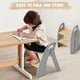 thumbnail image 3 of Taburete de 2 escalones Joothlin de madera para baño infantil plegable, gris, 3 of 6