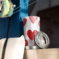 thumbnail image 3 of 20 Oz Valentine's Day Heart Pattern Coffee Tumbler Double Wall Insulated Stainless Steel Water Bottle | Metal Reusable Thermoses Flask with Cup Cap | Leak & Sweat Proof with Anti-Dust Lid, 3 of 7