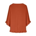 thumbnail image 5 of Women's Tops Short Sleeve V-Neck Plus Size Loose Ruffle Hem Cuffs Tee Top, 5 of 7