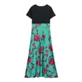 thumbnail image 3 of Women Summer Dress Short Sleeve Casual Long Maxi Dresses For Party Bodycon Beach Sundress Floral Print Boho Dress, 3 of 11
