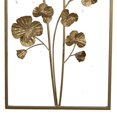 thumbnail image 4 of Benjara BM206724 Contemporary Rectangular Metal Wall Art with Floral Plant Design - Gold, 4 of 5