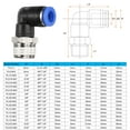 thumbnail image 2 of Uxcell 5 Pcs Push to Connect Fittings Male Elbow 0.31'' Tube OD Fitting Kit Push Lock Connector PL6-U Blue, 2 of 6