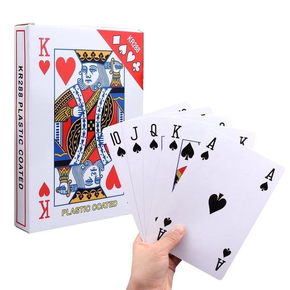 GSE Games & Sports Expert Jumbo Playing Cards, Large Deck of Playing Cards, Oversize Poker Game Card