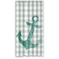 thumbnail image 1 of EREHome Mint and White Stripes with Anchor Shower Curtain Polyester Fabric Bathroom Decorative Curtain Size 36x72 Inches, 1 of 1
