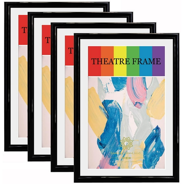 Theatre Frame SparklyHome negro con tapete blanco, 4 paquetes