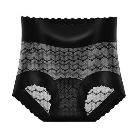 Delliss Seamless Underwear Wave Edge No Show Bikini Panties Ice Silk High Rise Lace Ladies Invisibles Briefs