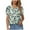 Green-1, variant on Youyipin Womens Tops Casual V Neck Floral Print Smocked Short Sleeve Chiffon Blouses Bohemian Summer Tops For Women