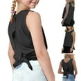 thumbnail image 2 of Feancey Toddler Girls Tank Tops Trendy Slit Sleeveless T-Shirts Kids Casual Round Neck Tank Shirt Solid Color Loose Blouse Black 4 Years, 2 of 9