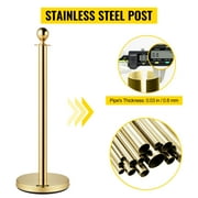 VEVORbrand Gold Stanchion Posts Queue 4pcs , 38 inch Red Velvet Rope, Crowd Control Barriers Queue Line Rope, Barriers for Party Supplies