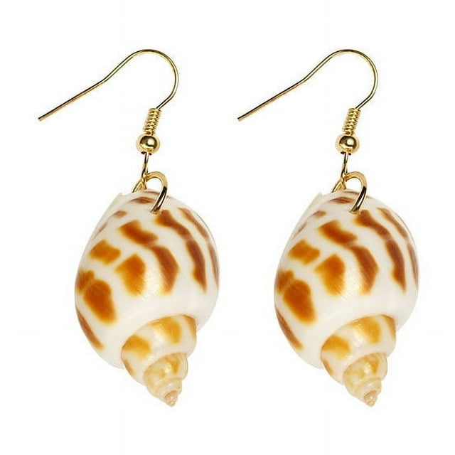 Zhuge Men's and Women's Suitable Earrings, Natural Shell Earrings, Conch Flower Snail Earrings, Summer Abalone Shell Earrings