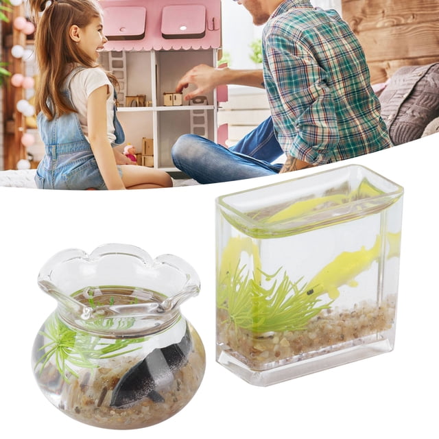Pecera en miniatura ANGGREK 2 piezas para casa de muñecas