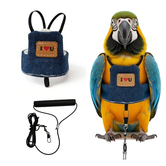 Comfortable Bird Harness Vest with Leash For Small To Medium Parrots Flight Training Clothes for Walking and Exercise