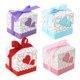 thumbnail image 5 of EeaseMX 50 cajas de dulces cuadradas con diseño de corazones, cajas de chocolate, contenedor de regalo con cinta para boda (morado), 5 of 7