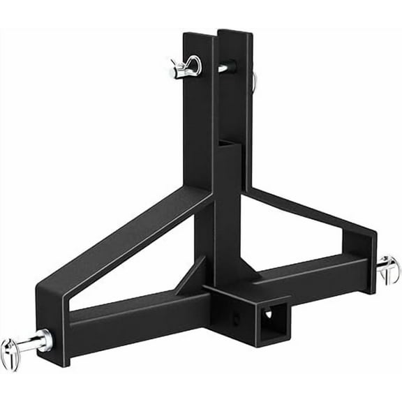 3 Point 2" Trailer Hitch Receiver Heavy-Duty for Category 1 Tractors Compatible with Kubota, BX, LM25H, WLM Tractor, NorTrac, Yanmar, Kioti, Cat (3 Point 2"-Black)