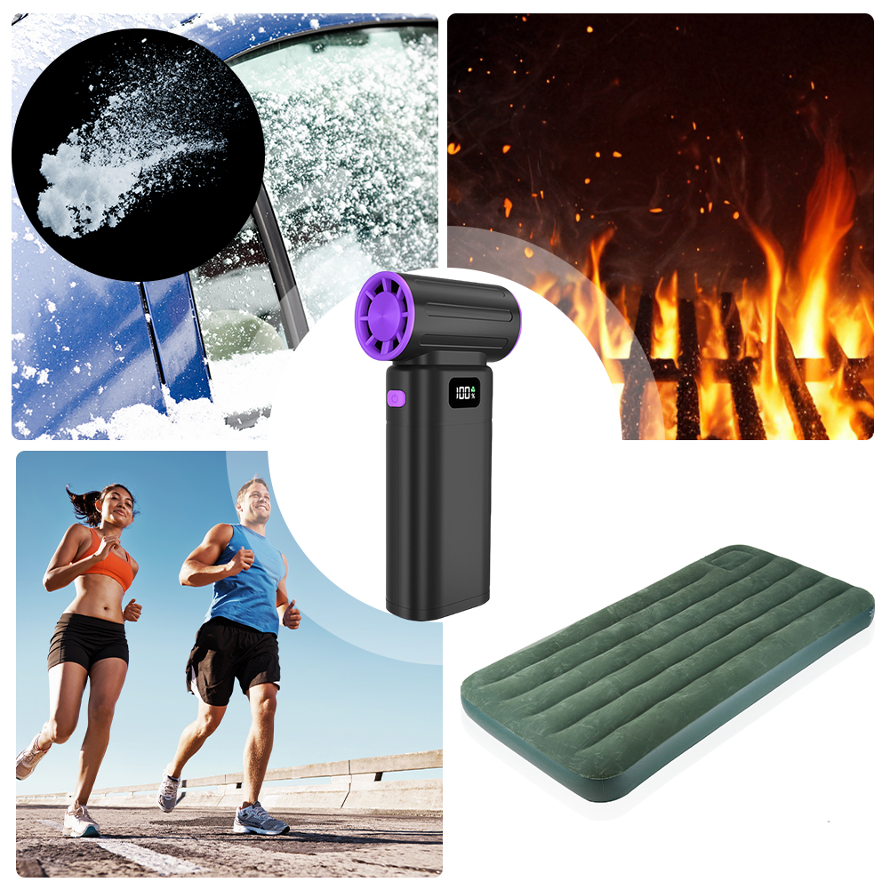 HUISZJ Jet Dry Mini Blower, Mini Fan Electric Air Duster, Multifunctional Wireless Dust Blower for Home Car (Black)