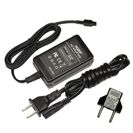 Camera Plug - HQRP Replacement AC Adapter / Charger for Sony HandyCam DCR-SR45, DCR-SR40, DCR-SR42A, DCR-SR42 Camcorder with USA Cord + HQRP Euro Plug Adapter