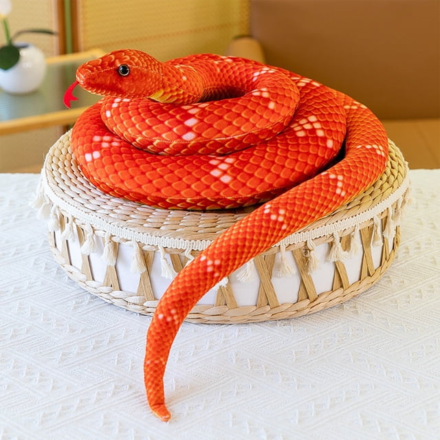 Rvkxad Simulation Snake Doll Boa Constrictor Toy, Plush Cloth Animal for ChildrenPrank Gift, Stuffed Animal
