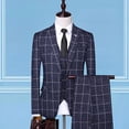 Spring groom slimfit plaid suit threepiece Korean wedding man men's