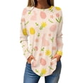 thumbnail image 1 of Pxiakgy Hauts de Pâques pour Femmes en Solde, Chemise à Manches Longues Imprimée Œuf de Pâques et Lapin Col Rond Décontracté Chandail en Molleton Printemps Pâques Lapin Œuf de Pâques Col Rond Ample Décontracté, 1 of 5