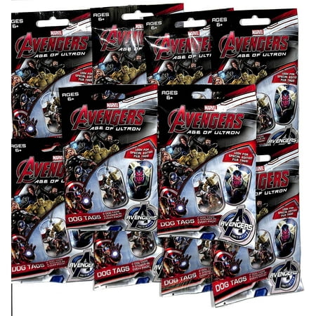 2015 Marvel Avengers Age of Ultron 10 Sealed Dog Tag Packs - Walmart.com