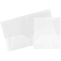 JAM Paper Plastic 2 Pocket School POP Folders, Clear, Bulk 96/Pack