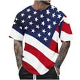 thumbnail image 2 of Zylanna Men's T-Shirts Tee, Crew Neck Summer America Flag Print Short Sleeve Fashion Tops for Mens Multicolor, 2 of 5
