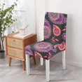 thumbnail image 4 of Chic Paisley Bohemian Dining Chair Covers 4 Pack Vintage Floral Ethnic Retro Colorful Pattern Washable Polyester Stretch Slipcovers Removable Protector for Artistic Dining Room, 4 of 7