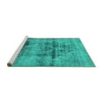 thumbnail image 2 of Ahgly Company Machine Washable Indoor Rectangle Abstract Turquoise Blue Modern Area Rugs, 2' x 3', 2 of 4