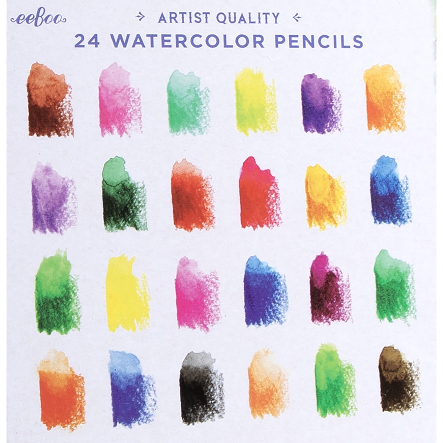 eeBoo Piece & Love: Seaside Garden Watercolor Pencils - 24 Count - Adults Artist Quality Pencils, Arts & Crafts