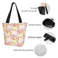 thumbnail image 3 of Lsque Colorful Floral Pattern Beach Tote,Shoulder Handbag,Spacious Tote Bag,Lightweight Travel Bag,Versatile Shopping Bag, 3 of 6