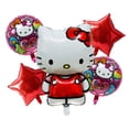 thumbnail image 5 of Juego de decoración con globos para fiesta de cumpleaños de niña con temática de Hello Kitty de Sanrio, vajilla desechable, fondo con bandera para baby shower, 5 of 5