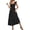 Black, variant on Womens Summer Square Neck Maxi Dresses Cap Sleeve Eyelet Smocked Tiered A Line Flowy Long Dress with Pockets
