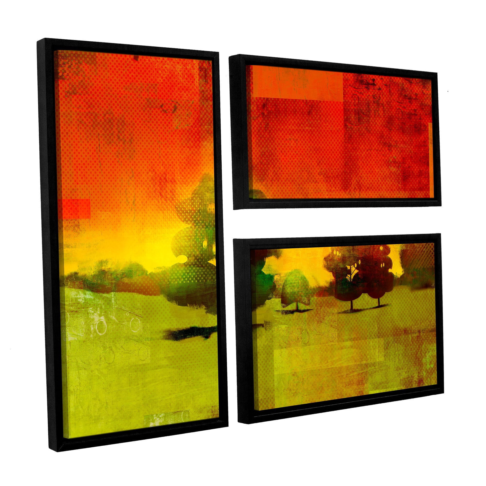 ArtWall Greg Simanson "Tree Study" 3-Piece Floater Framed Canvas Flag Set