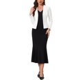 thumbnail image 2 of INSPIRE CHIC Blazer for Women's Work Office Casual Long Sleeve Open Front Collarless Suit Jackets with Pockets L White, 2 of 6
