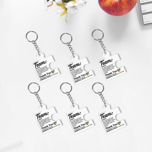 Teacher Keychain,6Pcs Thank You Gifts Keychain, Teacher Appreciation Gifts, Ideal for Employees Colleagues Men and Women Graduation Season