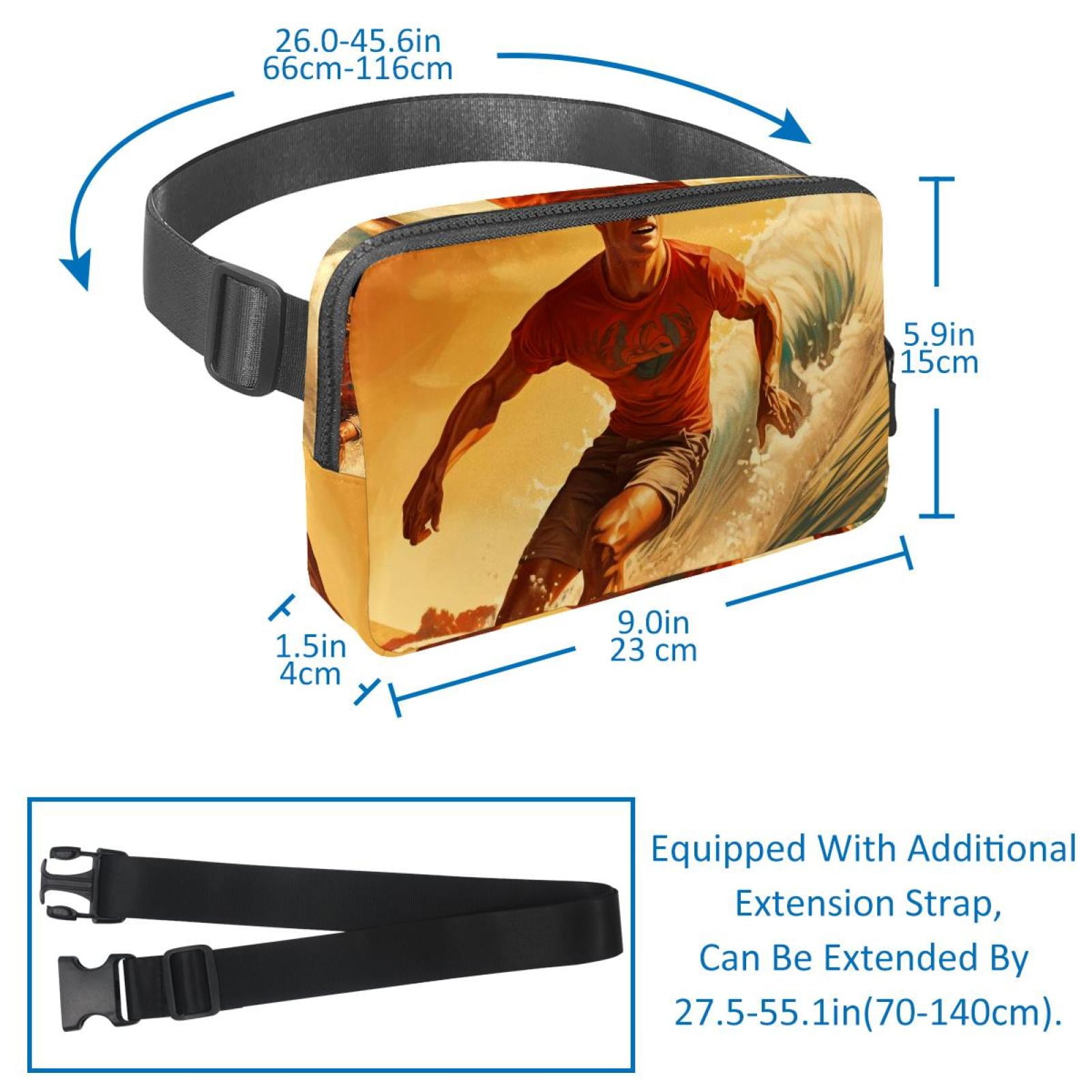 Surfing Running Belt Money Belt Waist Bag Cross Body Bag Lightweight Adjustable Extension Strap Unisex Black Kindly Waterproof SportsOutdoor Hiking Cycling Travel Gym Workout Running Belt Bag²