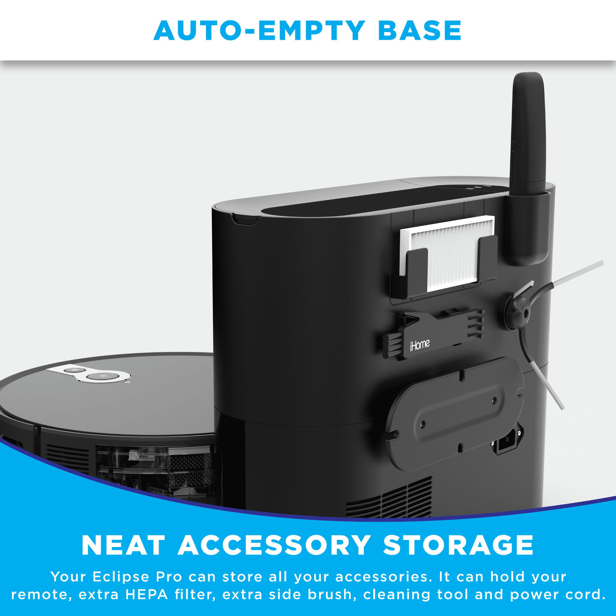 Buy iHome AutoVac Eclipse Pro 3in1 Robot Vacuum and Vibrating Mop