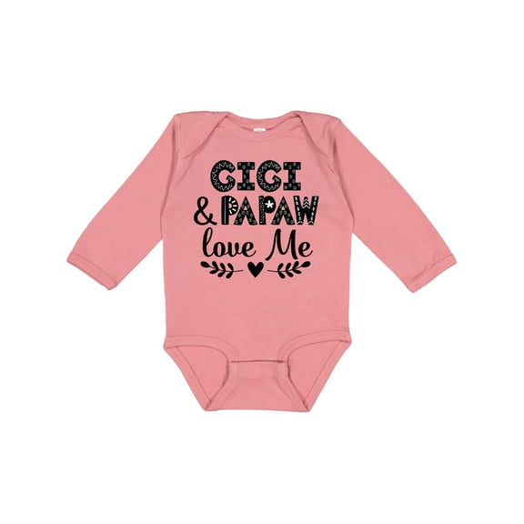 Inktastic Gigi and Papaw Love Me Boys or Girls Long Sleeve Baby Bodysuit