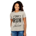 thumbnail image 2 of I Can't Run I'm A Mermaid Women's Fashion Relaxed T-Shirt Tee Heather Tan Large, 2 of 3
