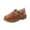 AB712 Brown, variant on Hollow Out Sandals For Toddler Girls Solid Color Close Toe Soft Soles Flat Sandals Comfortable Soft Little Kids Holiday Play Street Shoes Brown Size 3-3.5 Years
