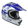 TCMT DOT Youth & Kids Helmet, Blue Flame for Dirt Bike Motocross, Offroad Street XL Size with